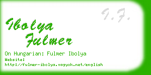 ibolya fulmer business card